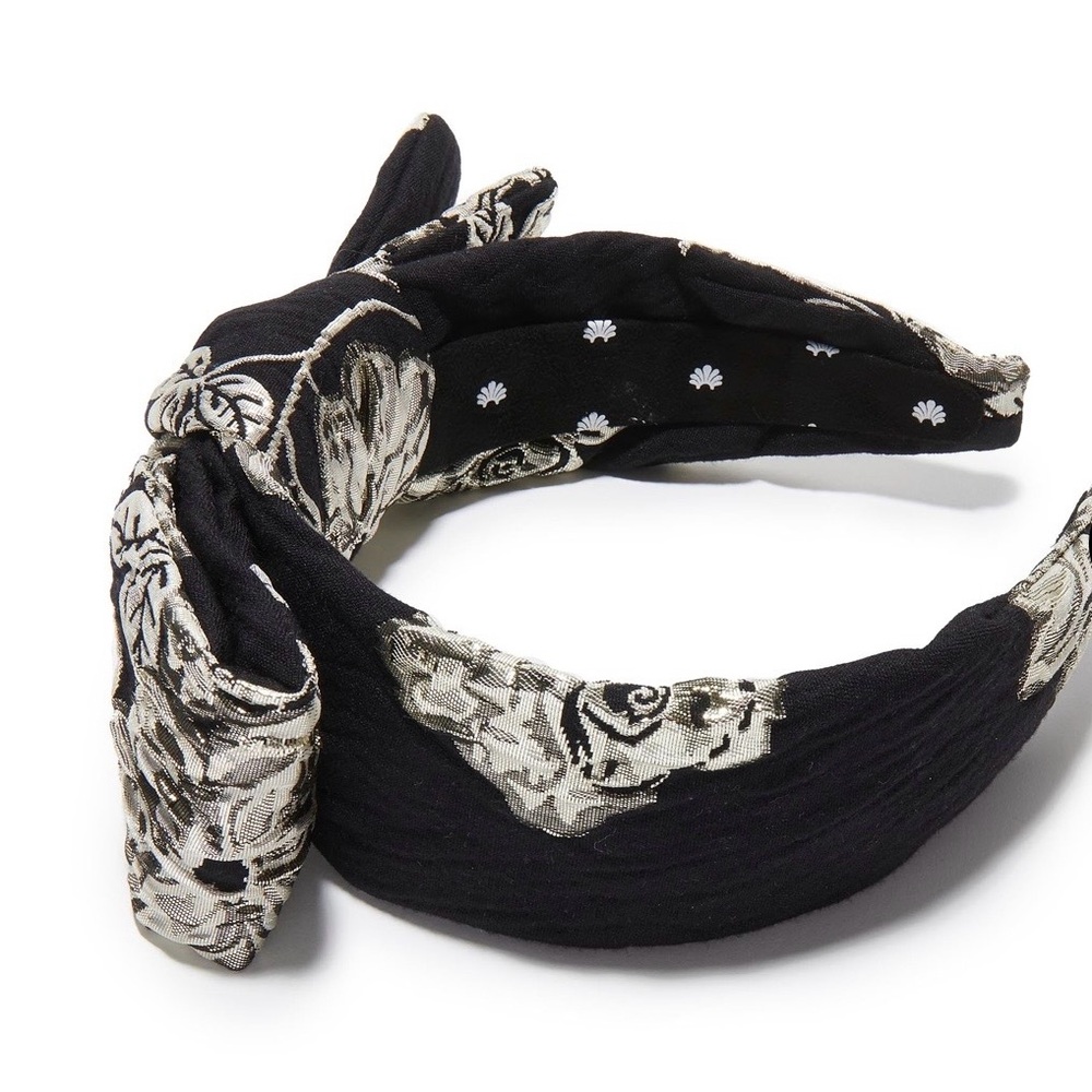 Lele Sadoughi Jet Holly floral jacquard headband